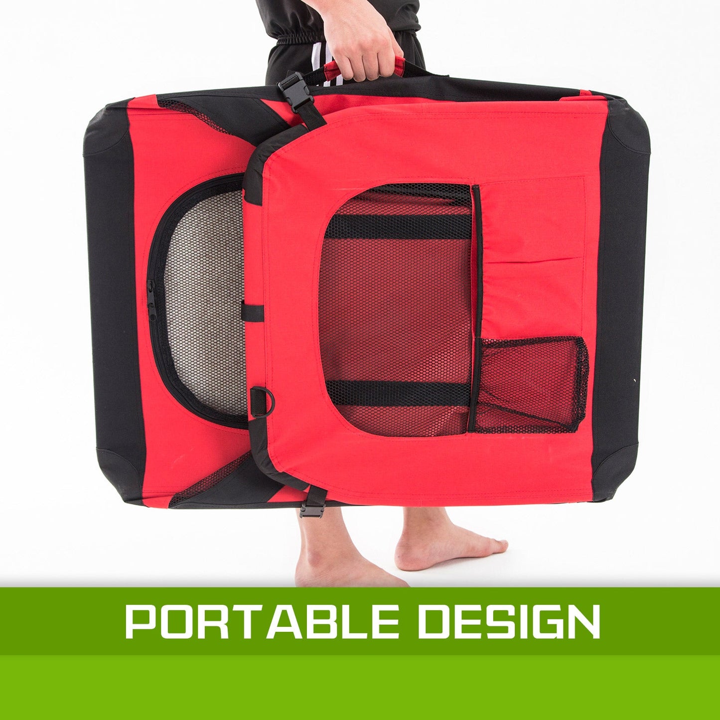 Paw Mate Red Portable Soft Dog Cage Crate Carrier L - Pet And Farm