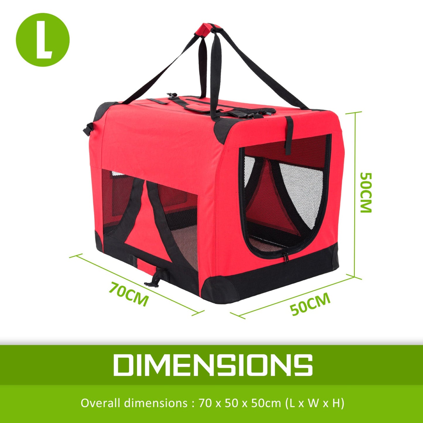 Paw Mate Red Portable Soft Dog Cage Crate Carrier L - Pet And Farm