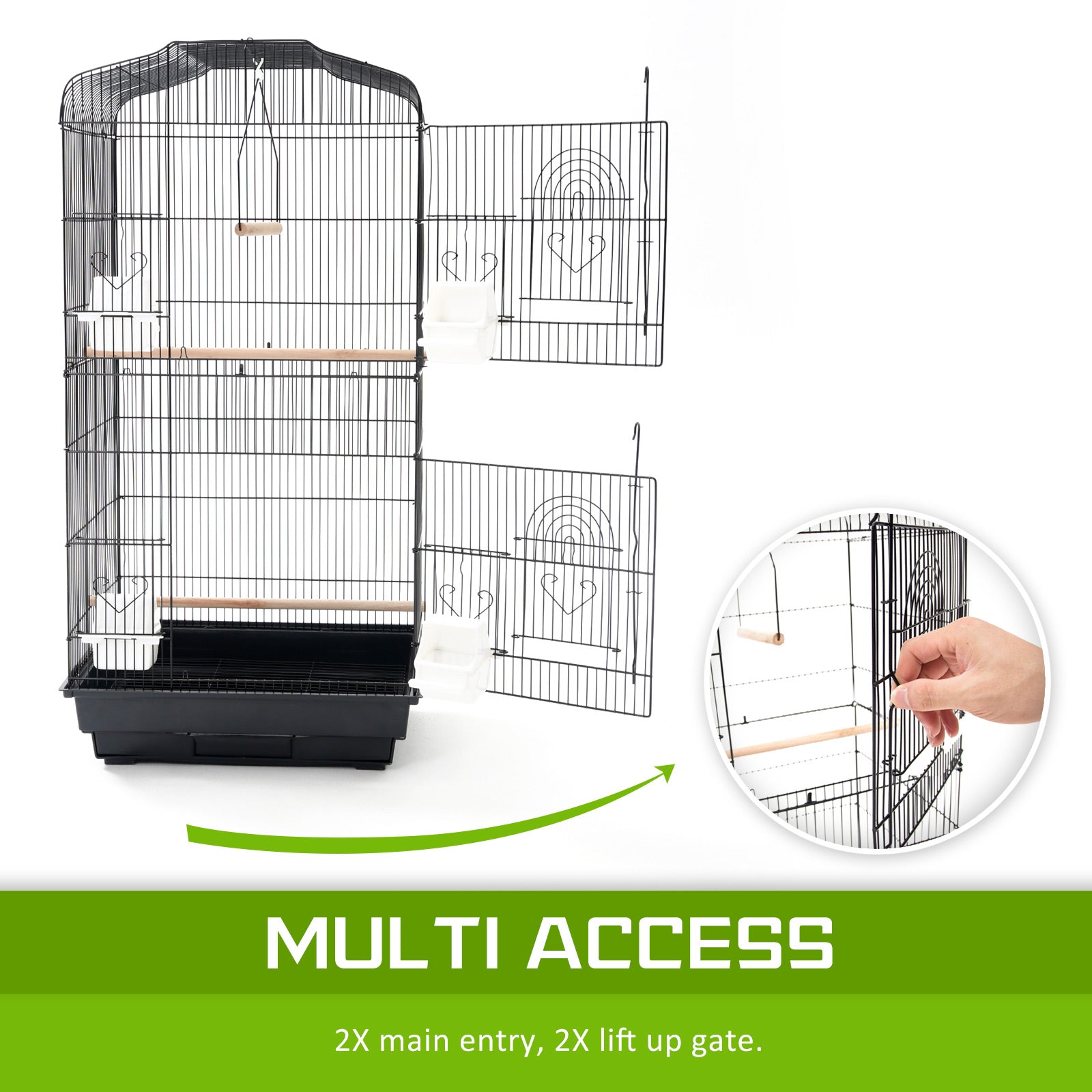 Paw Mate Bird Cage Parrot Aviary Veer 2IN1 Design 92cm - Pet And Farm