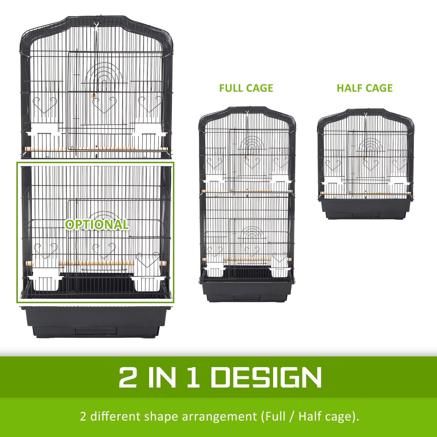 Paw Mate Bird Cage Parrot Aviary Veer 2IN1 Design 92cm - Pet And Farm