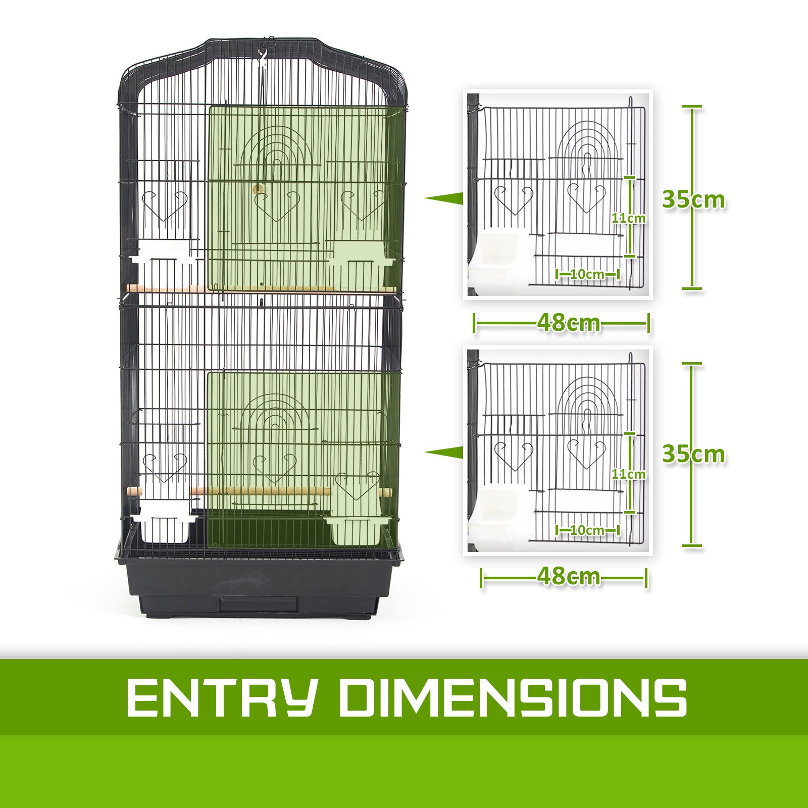 Paw Mate Bird Cage Parrot Aviary Veer 2IN1 Design 92cm - Pet And Farm