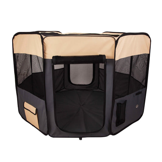 Paw Mate Grey Pet Dog Portable Soft Playpen Crate Cage XL - Pet And Farm