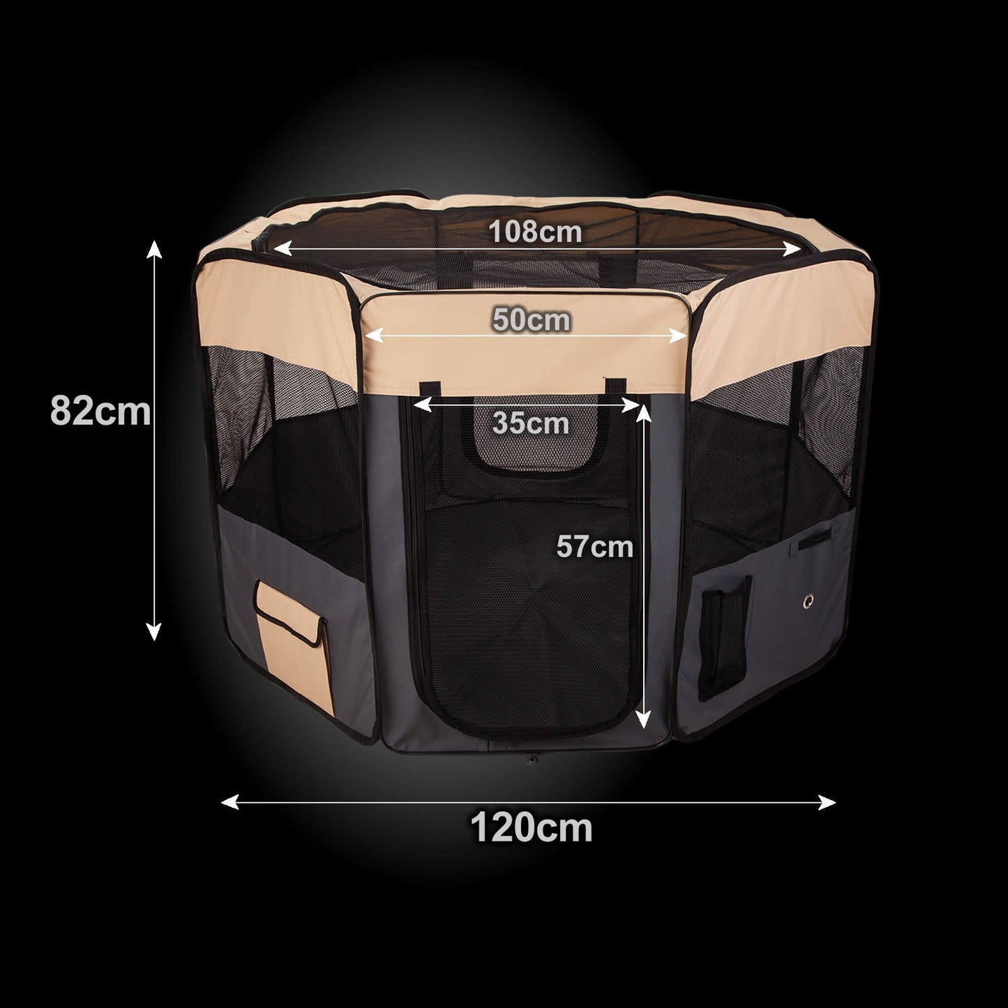 Paw Mate Grey Pet Dog Portable Soft Playpen Crate Cage XL - Pet And Farm