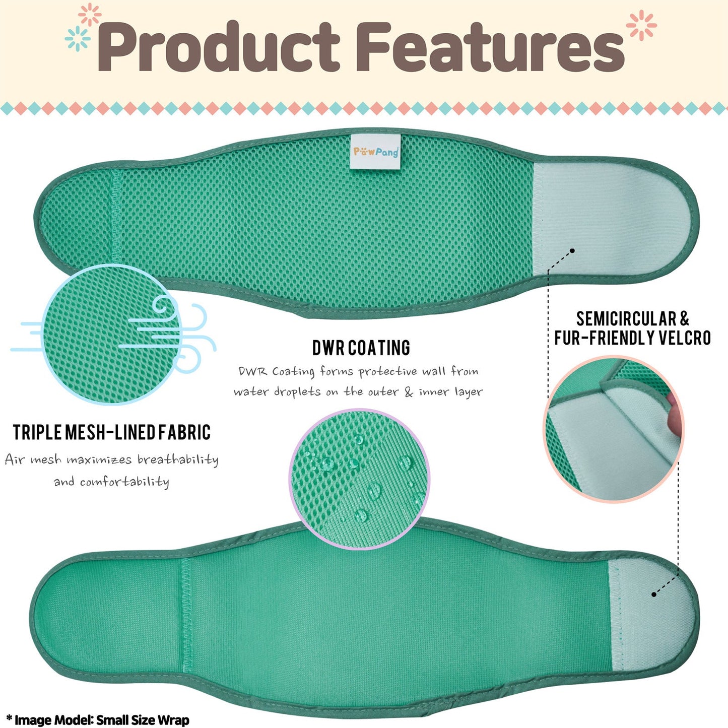 PawPang S Dog Wrap Reusable Male + 10 Ct S Diaper Booster Pads Disposable - Pet And Farm