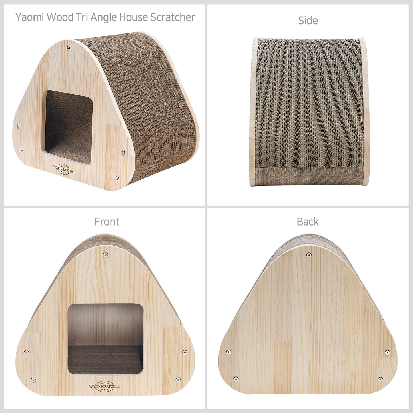 Yaomi Wood Triangle Cat Scratcher Sofa Pet Bed - Pet And Farm
