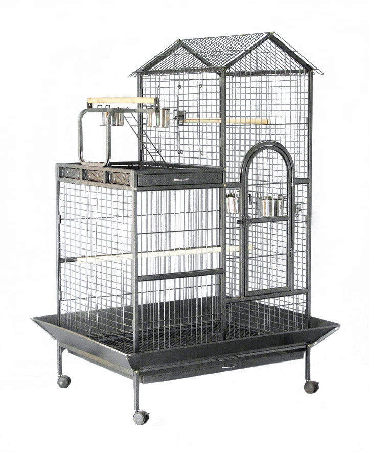 YES4PETS 160cm XL Bird Cage Pet Parrot Aviary Budgie Perch Castor Wheels - Pet And Farm