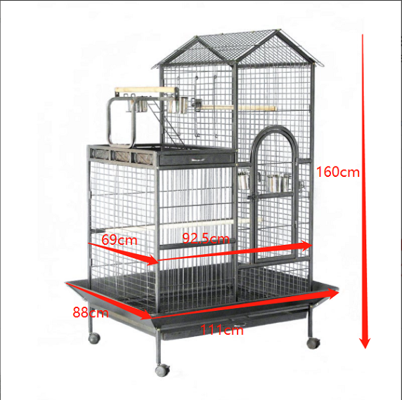YES4PETS 160cm XL Bird Cage Pet Parrot Aviary Budgie Perch Castor Wheels - Pet And Farm