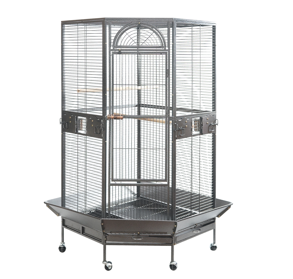 YES4PETS 161 cm XL Corner Bird Cage Pet Parrot Aviary Perch Castor Wheel - Pet And Farm