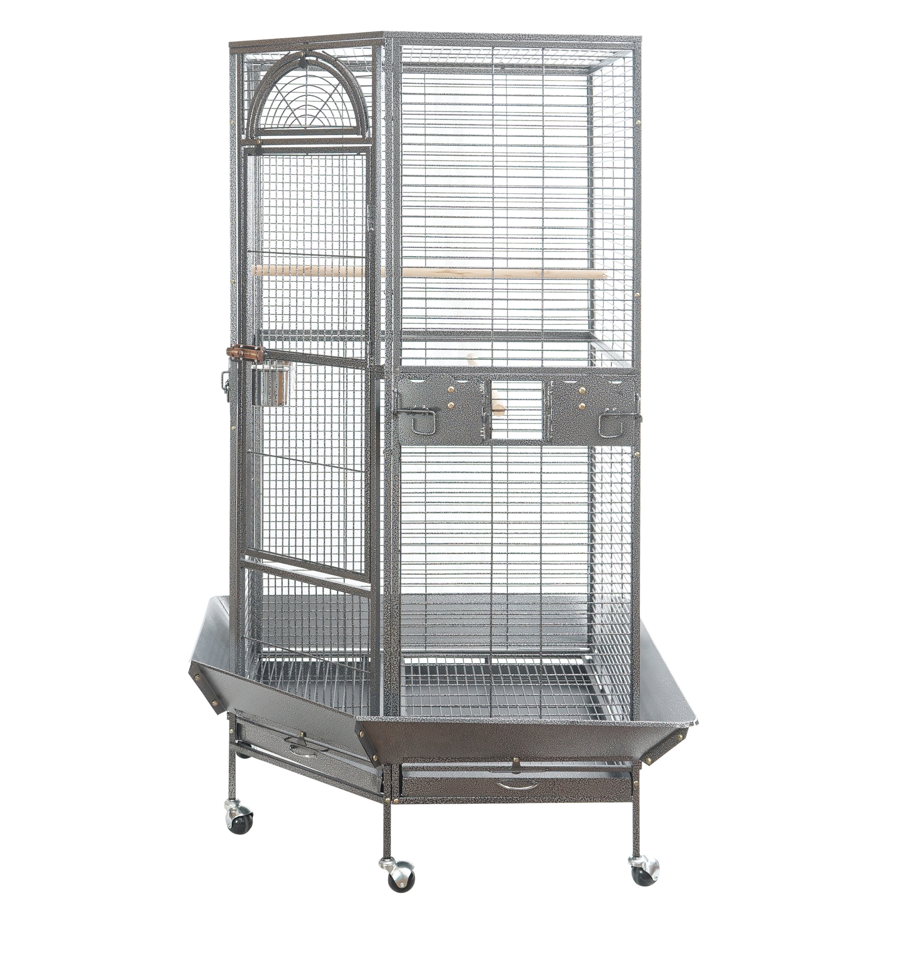 YES4PETS 161 cm XL Corner Bird Cage Pet Parrot Aviary Perch Castor Wheel - Pet And Farm