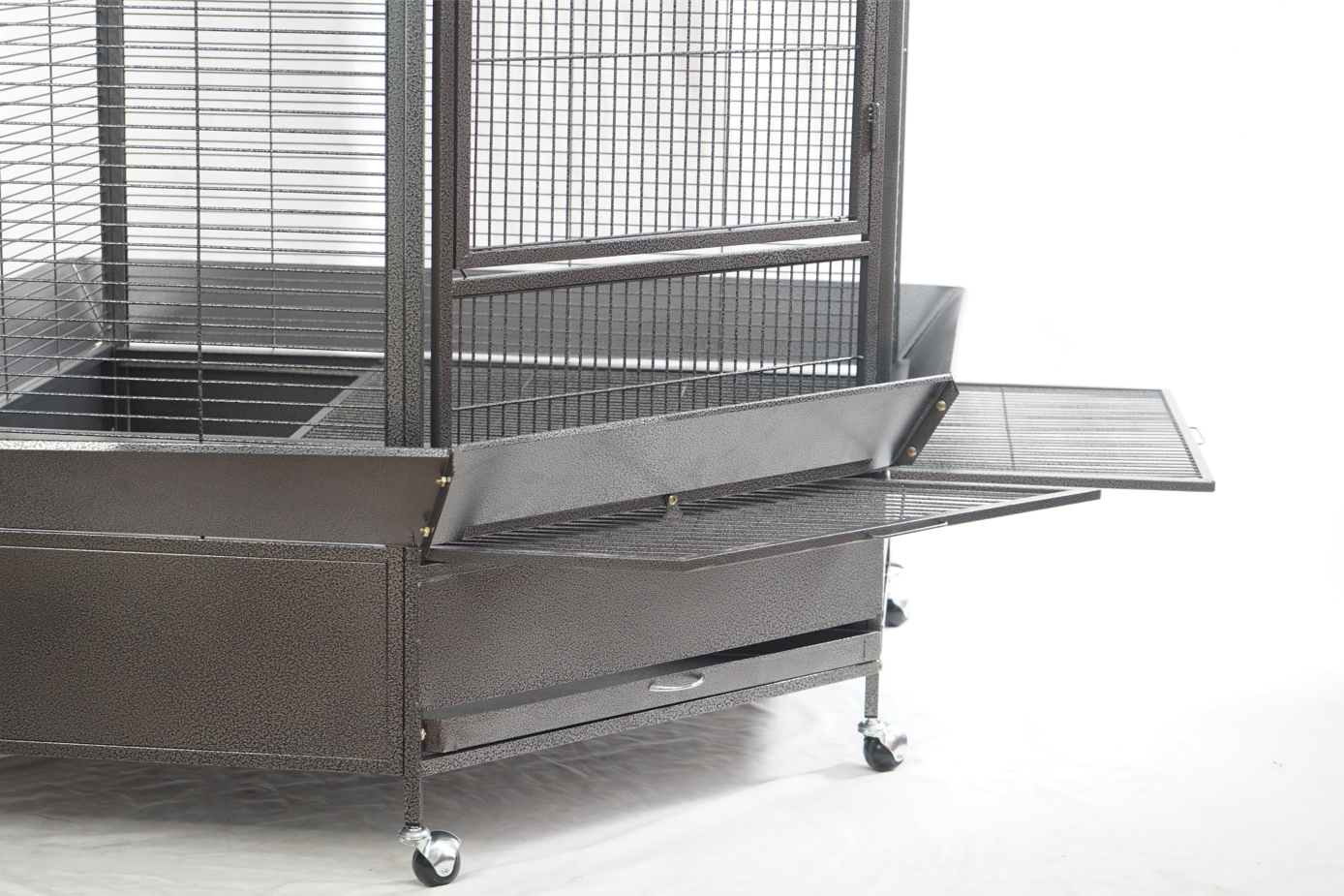 YES4PETS 161 cm XL Corner Bird Cage Pet Parrot Aviary Perch Castor Wheel - Pet And Farm