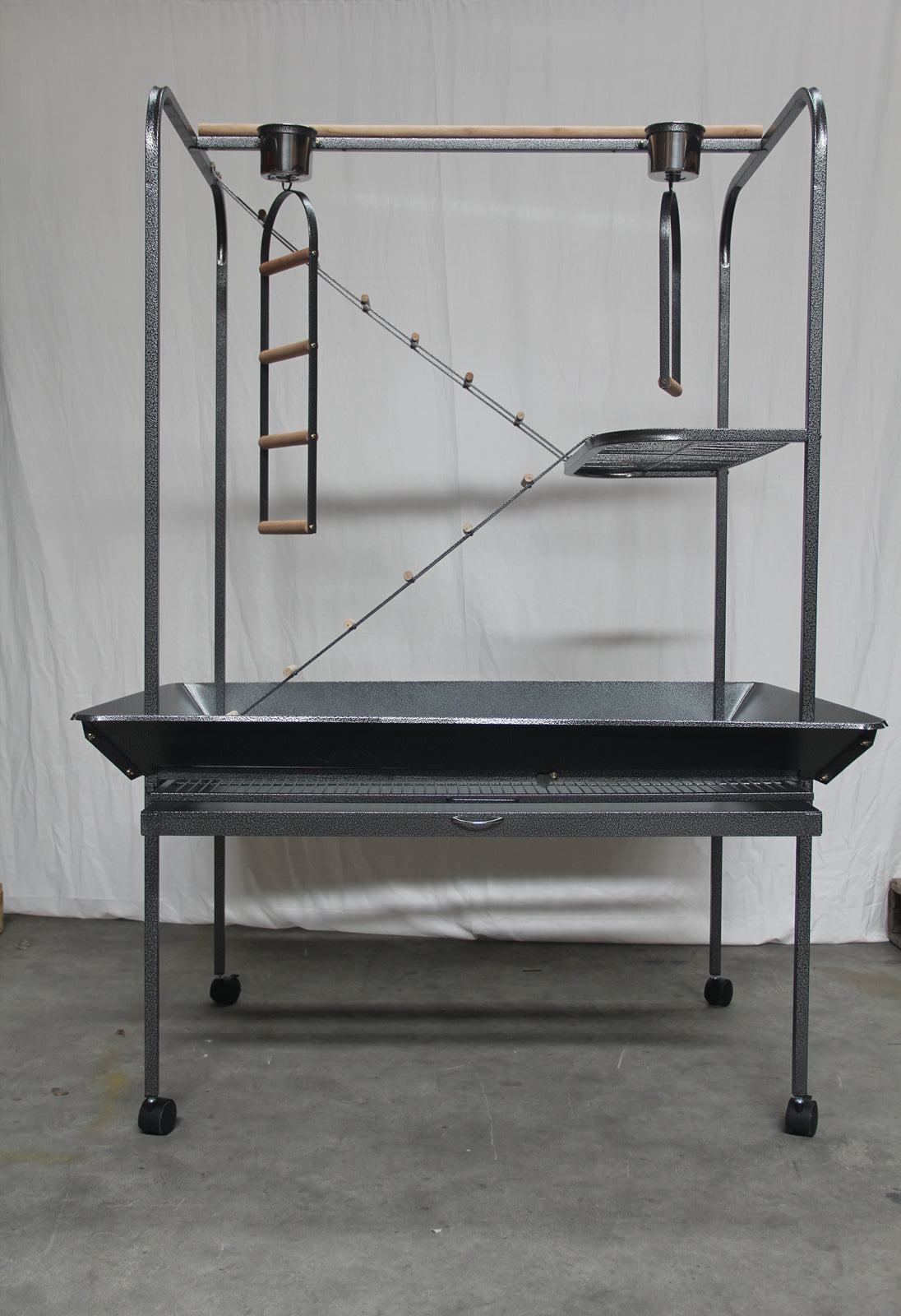 YES4PETS XXL Bird Cage Parrot Playpen Gym Toy Stand With Swing Ladders On Wheels - Pet And Farm