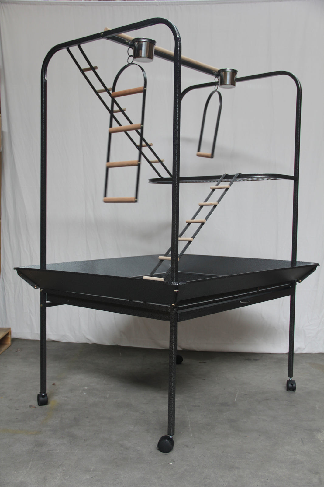 YES4PETS XXL Bird Cage Parrot Playpen Gym Toy Stand With Swing Ladders On Wheels - Pet And Farm