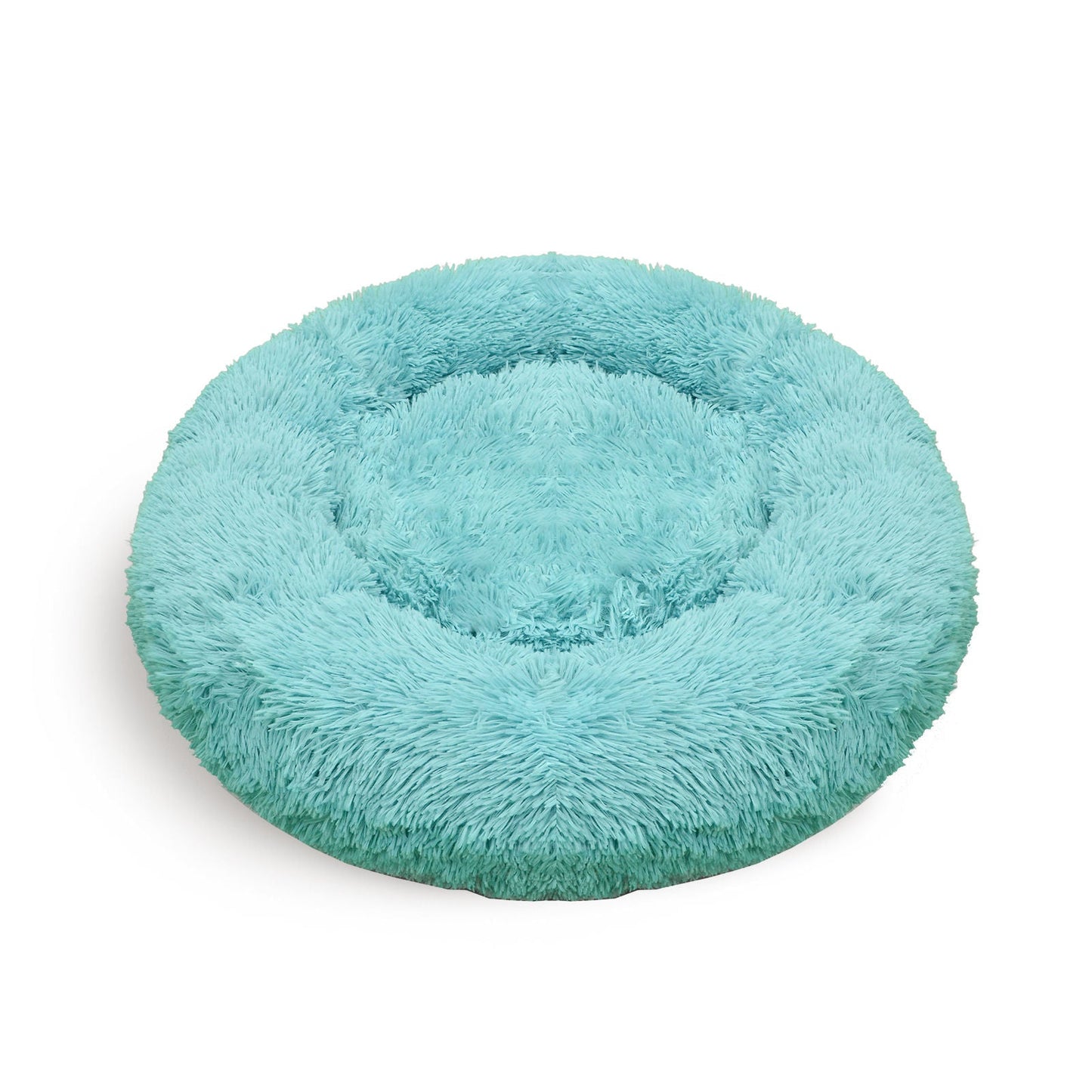 Pet Dog Bed Warm Plush Round Comfortable Nest Comfy Sleeping kennel Green M 70cm - Pet And Farm