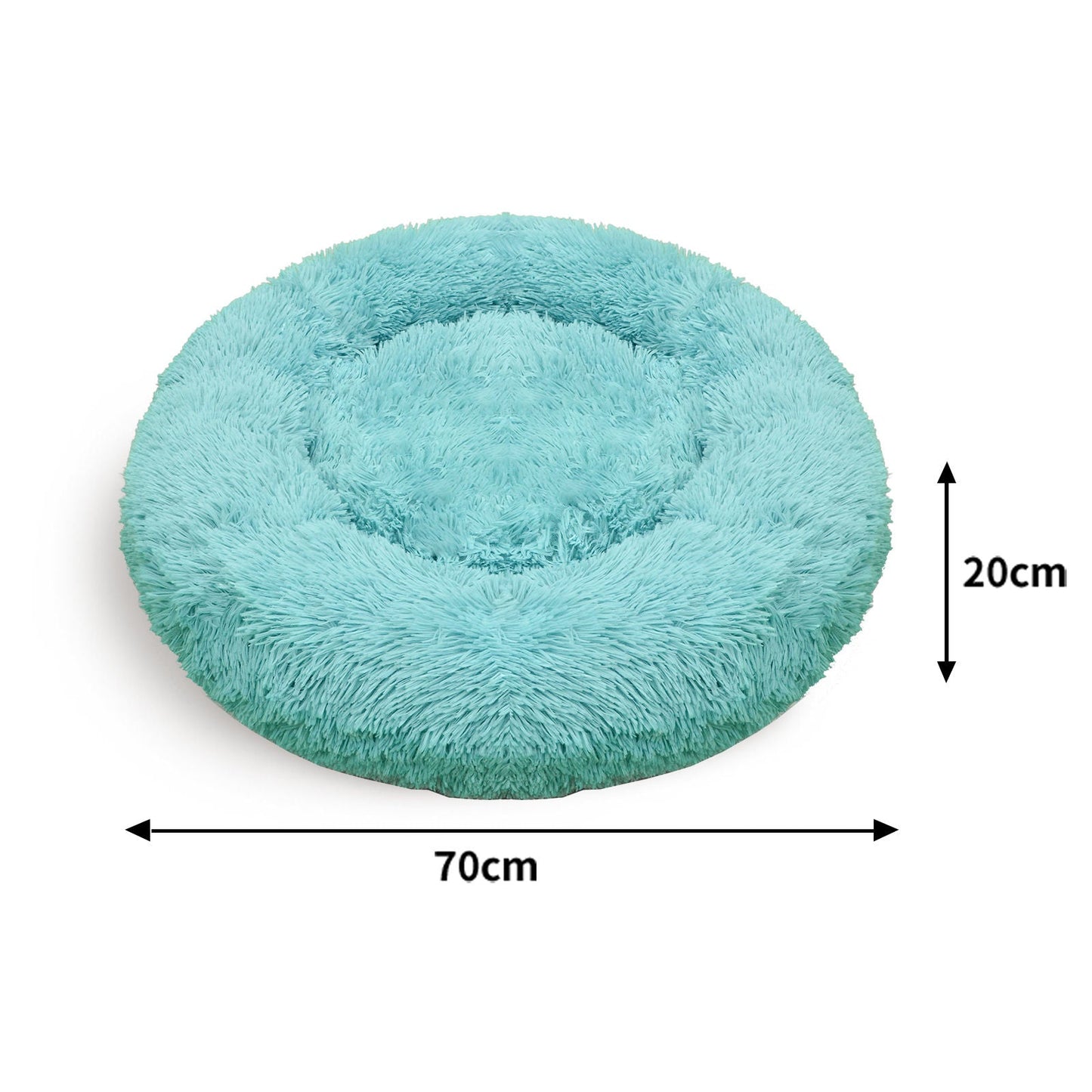 Pet Dog Bed Warm Plush Round Comfortable Nest Comfy Sleeping kennel Green M 70cm - Pet And Farm