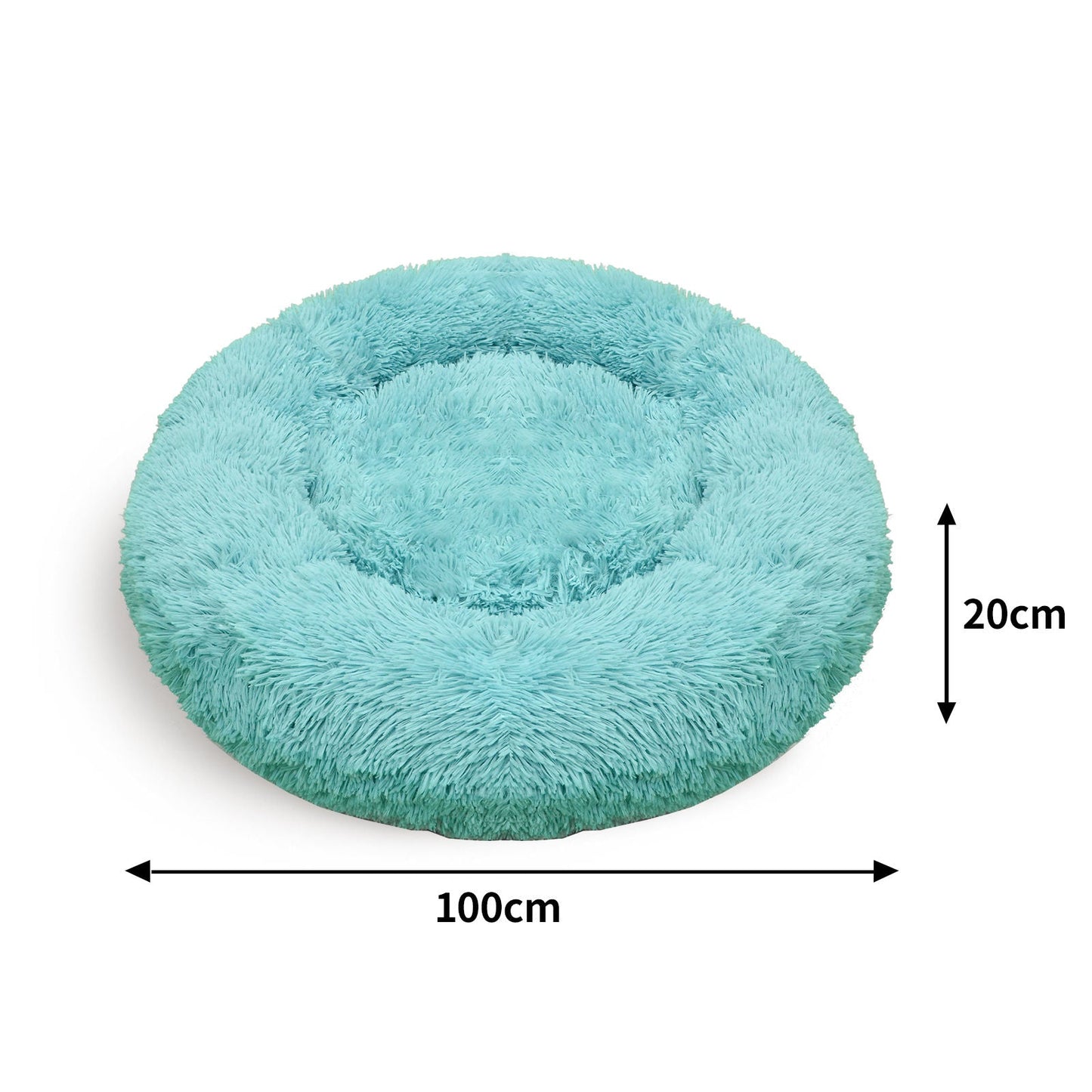 Pet Dog Bedding Warm Plush Round Comfortable Nest Comfy Sleep Kennel Green 100cm - Pet And Farm
