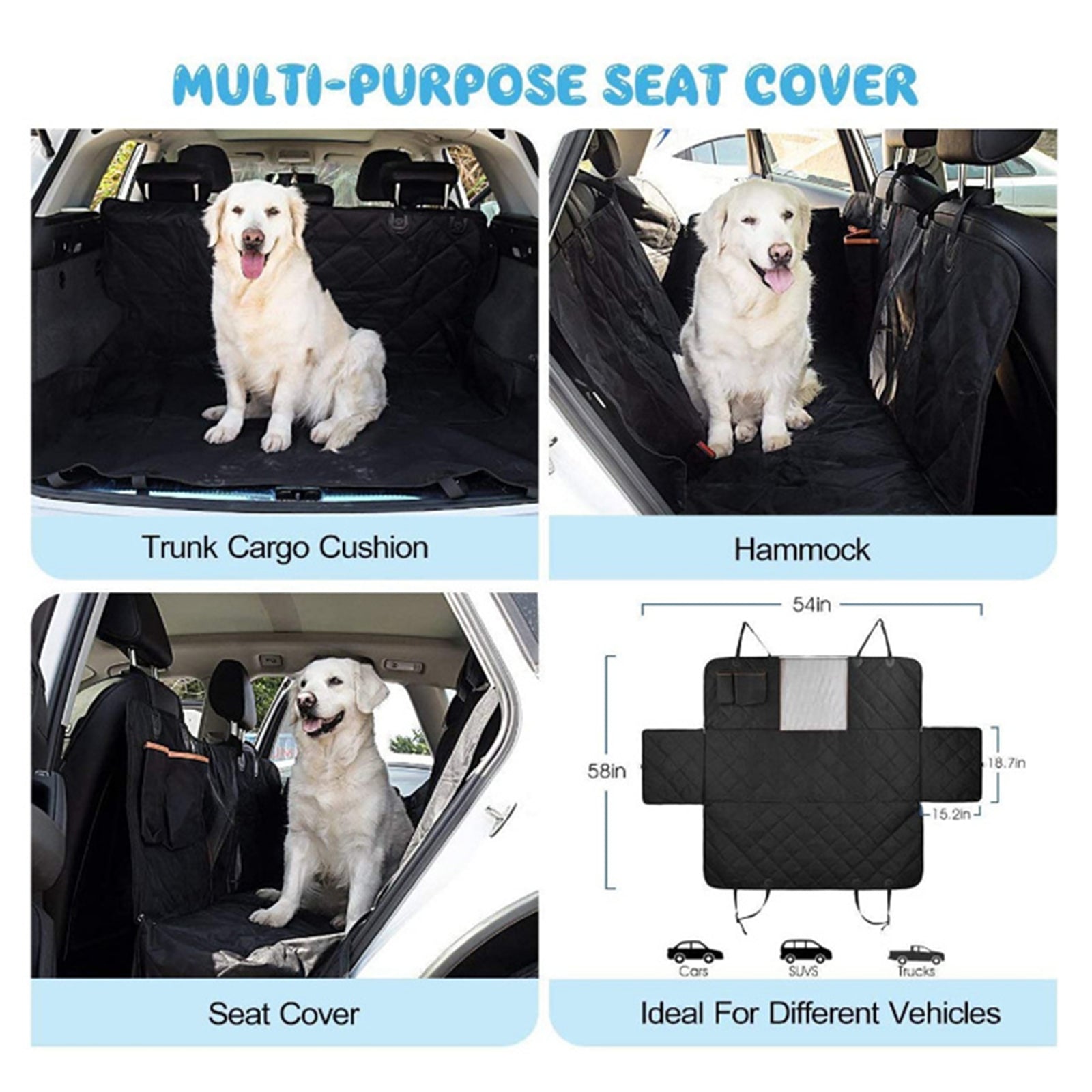 Pet Car Seat Cover Hammock Anti-skid Protective Pad Waterproof Cat and Dog Back Seat - Pet And Farm