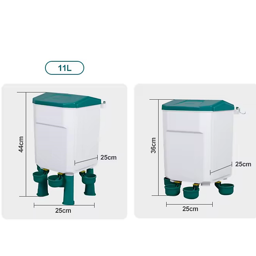 Chicken Feeder Water Food Treadle Poultry Feeding 12KG Large Capacity 11L - Pet And Farm