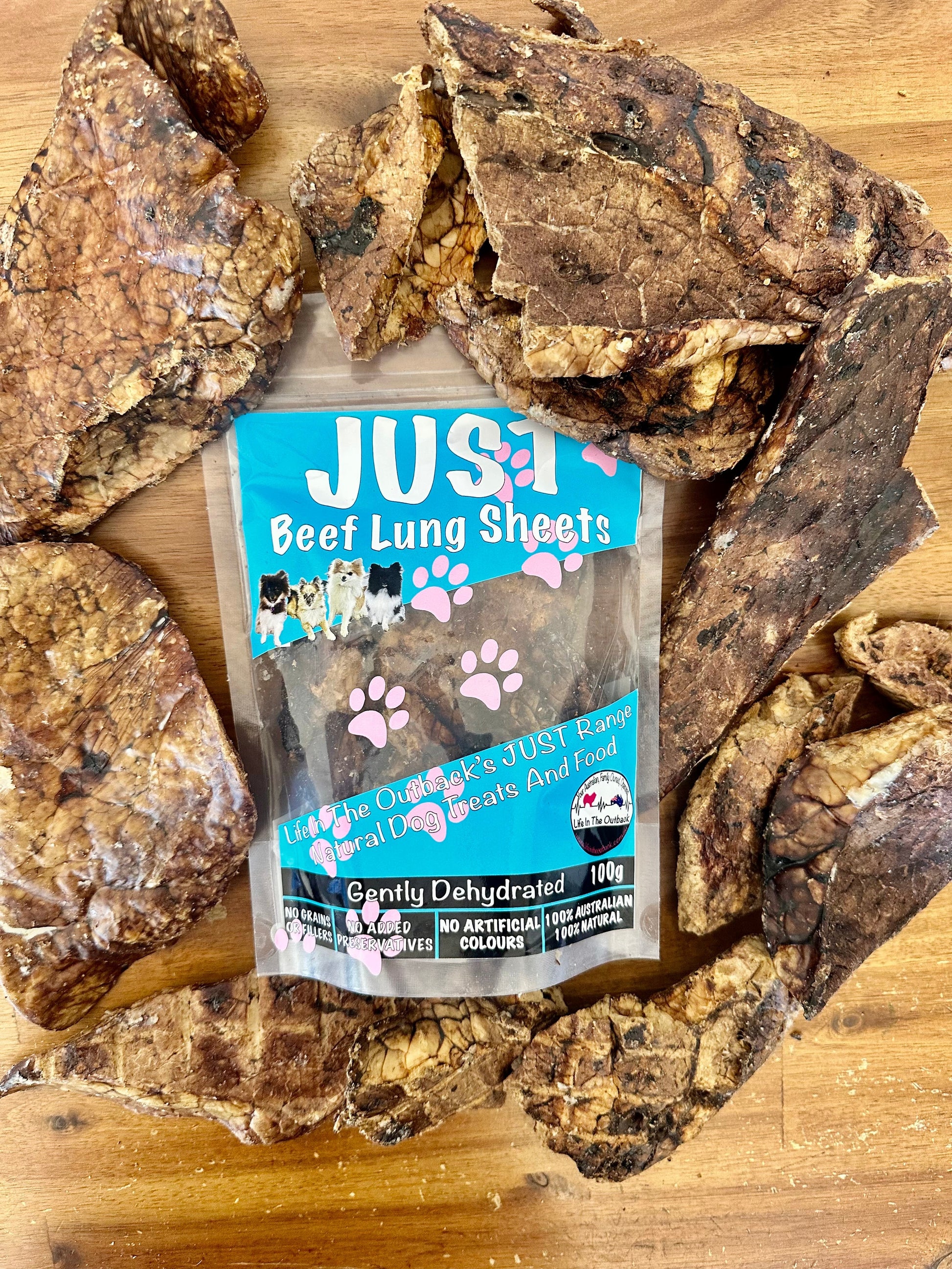 1x Just Beef Lung Sheets - Pet And Farm