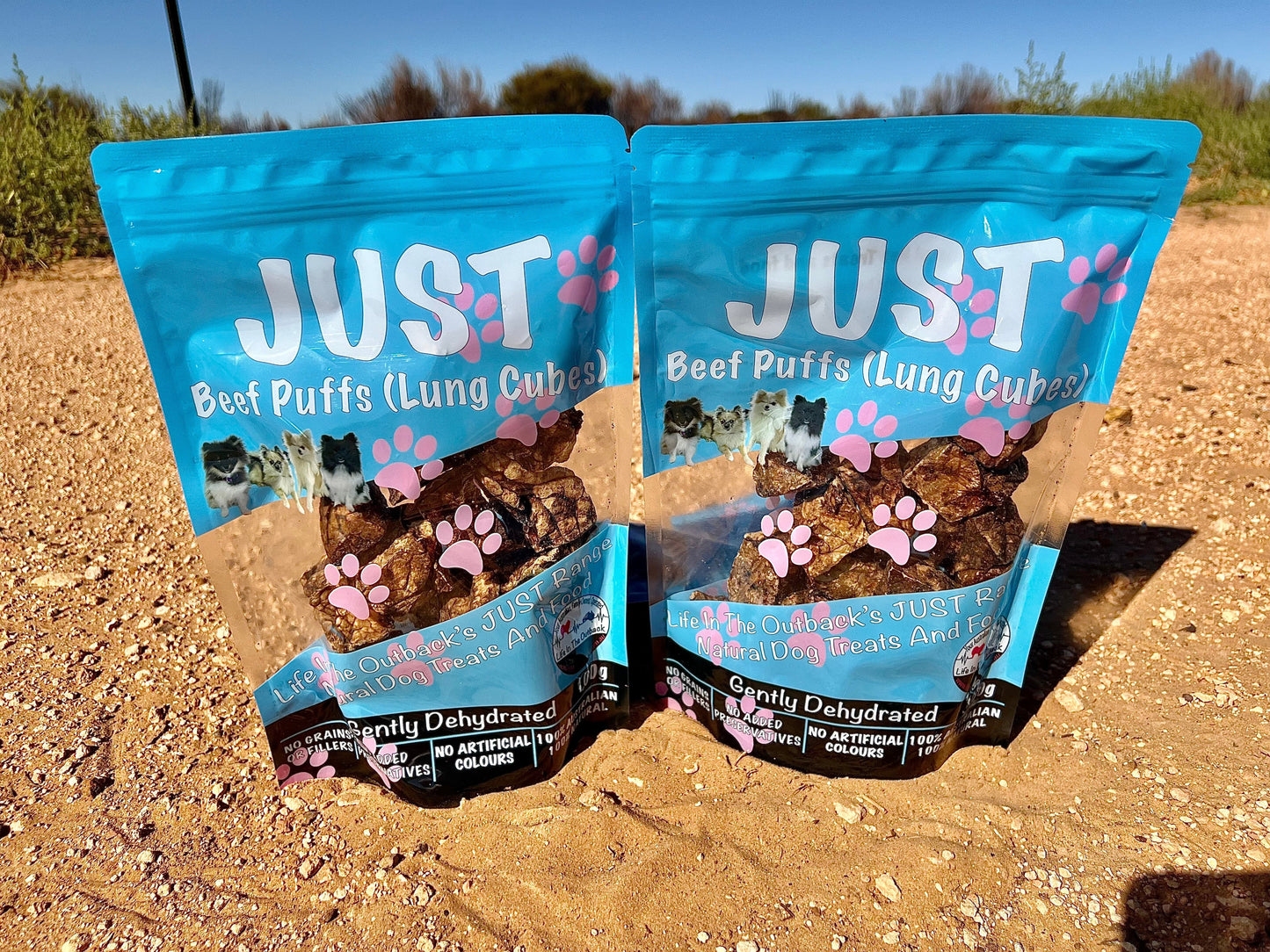 1x Just Beef Puffs (lung cubes) - Pet And Farm