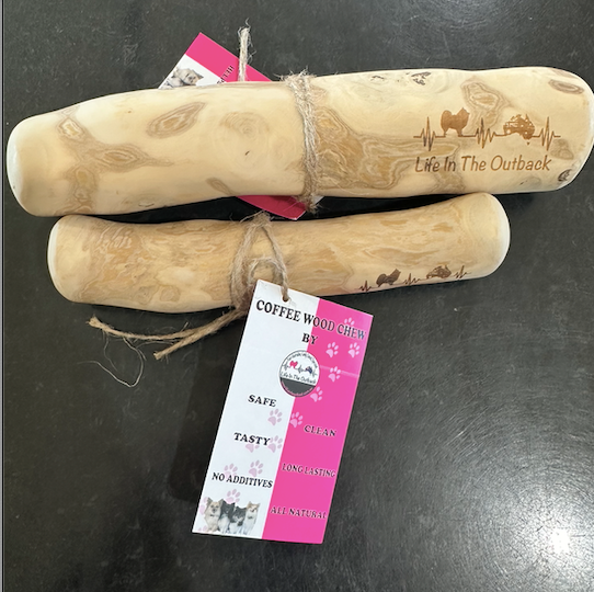 1x Life in the outback COFFEE WOOD CHEWS - Medium - Pet And Farm