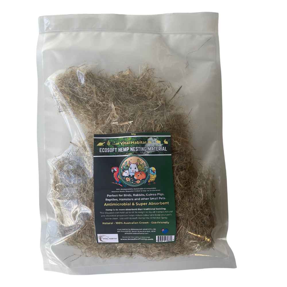 Hemp Absorbent Nest Material | 50g | 2 Pack + Free Shipping - Pet And Farm