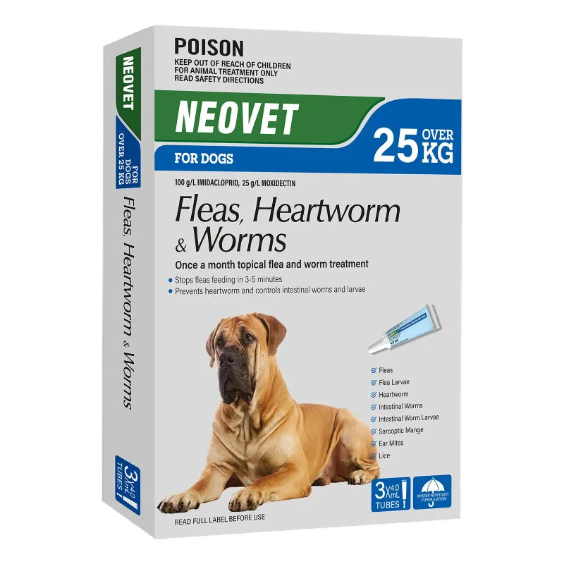Neovet Flea and Worming For Dogs 3Pk - Pet And Farm