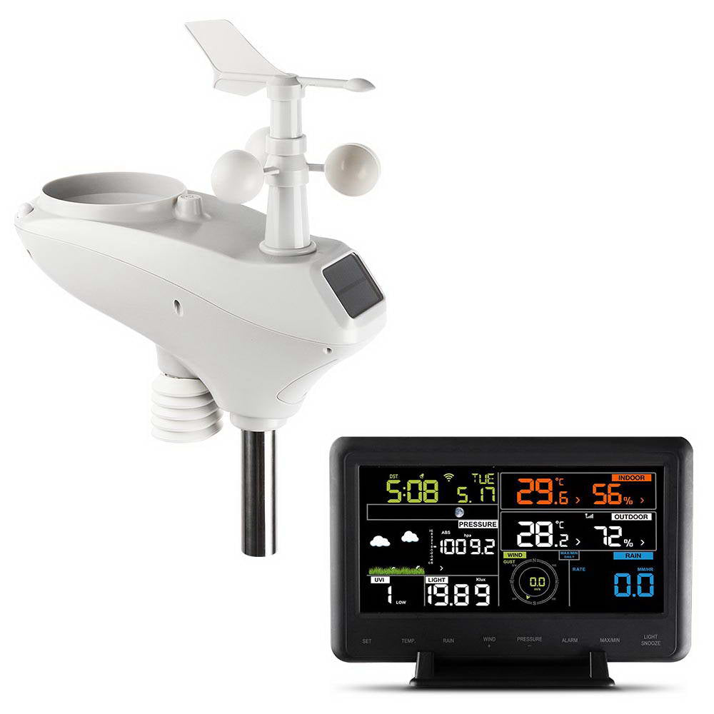 Devanti Wireless WiFi Professional Weather Station Solar Sensor LCD UV Light - Pet And Farm