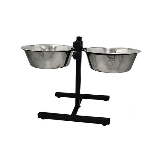ZEEZ Adjustable Double Diner Bowls - Pet And Farm