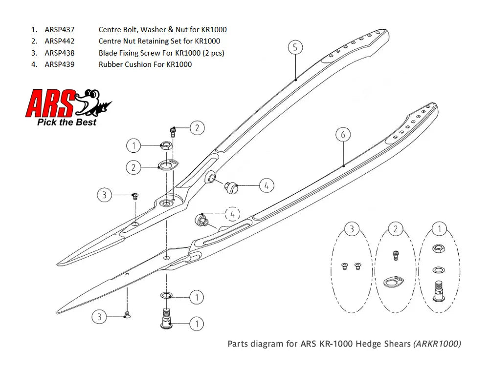 ARS Centre Nut Retaining Set For KR1000 - Pet And Farm