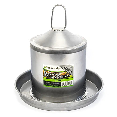 Poultry Drinker – Stainless Steel 2L - Pet And Farm