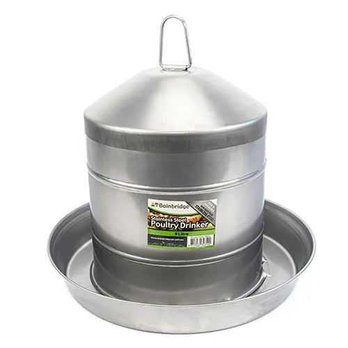 Poultry Drinker – Stainless Steel 9L - Pet And Farm