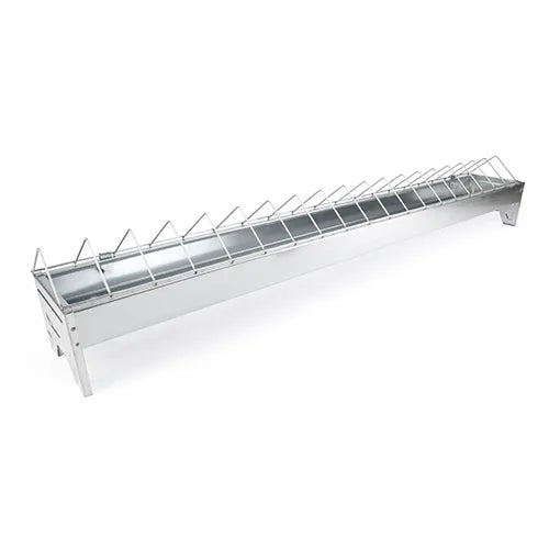 Poultry Galvanised Feed Trough - Pet And Farm