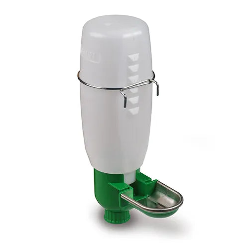 Plastic Bottle Drinker – with Metal Basin - Pet And Farm