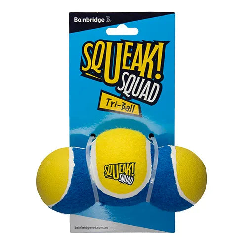 Tri Tennis Ball Squeak Squad Dog Toy
