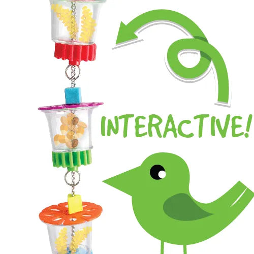 Bird Toy Foraging 3 Cups With Beads - Pet And Farm