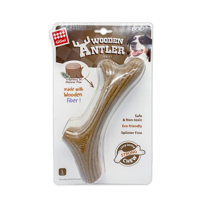Gigwi Wooden Antler Dog Chew Toy - Pet And Farm
