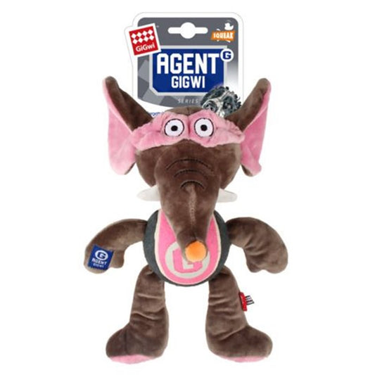 GiGwi Agent Elephant Plush And Tennis Ball With Squeaker - Pet And Farm