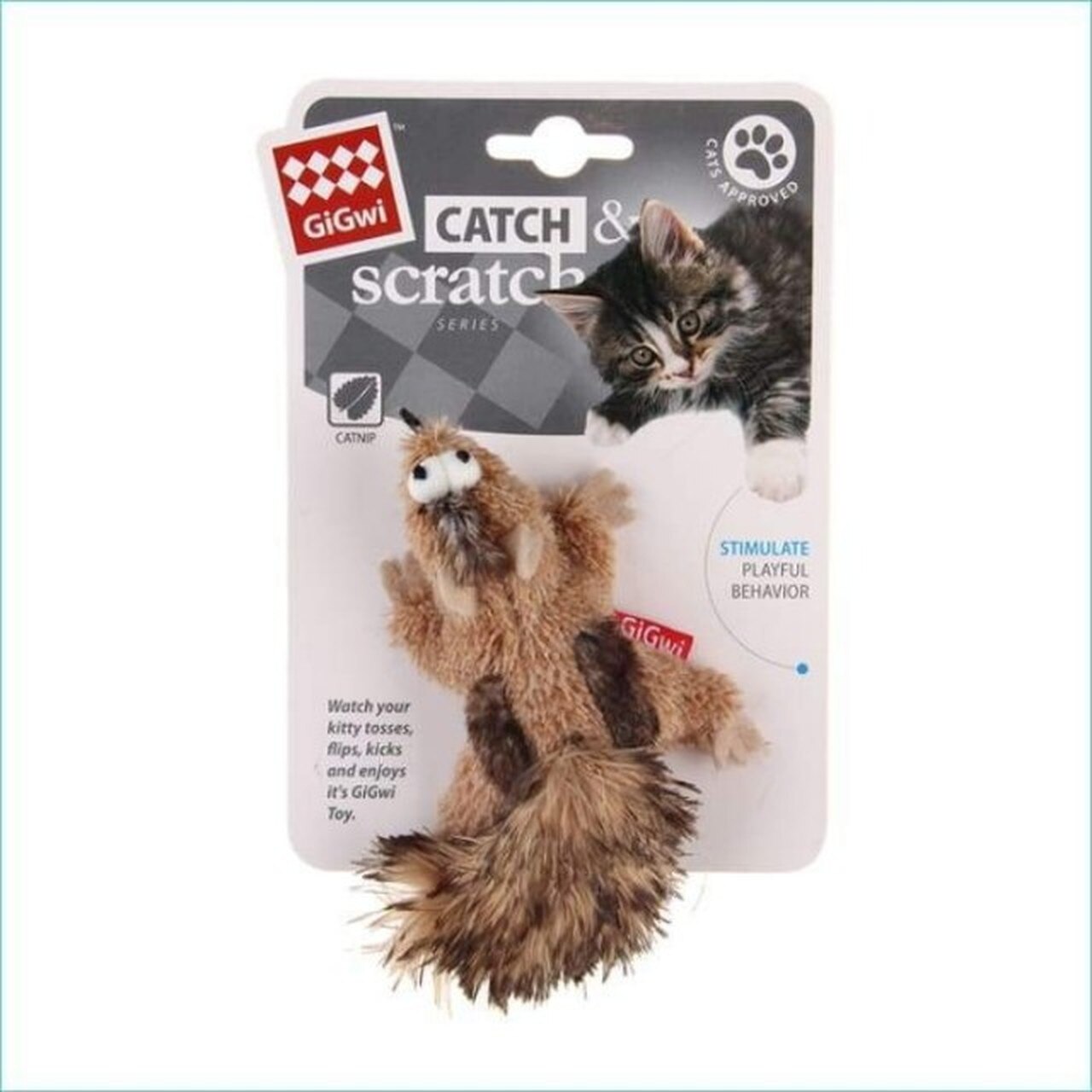 Gigwi Catch & Scratch Chipmunk with Catnip - Pet And Farm