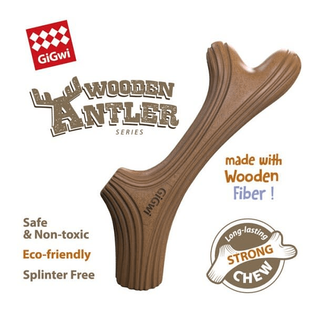 Gigwi Wooden Antler Dog Chew Toy - Pet And Farm