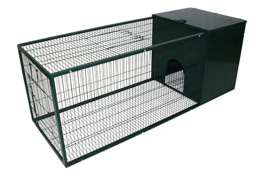 Metal Green Rabbit Hutch - Pet And Farm
