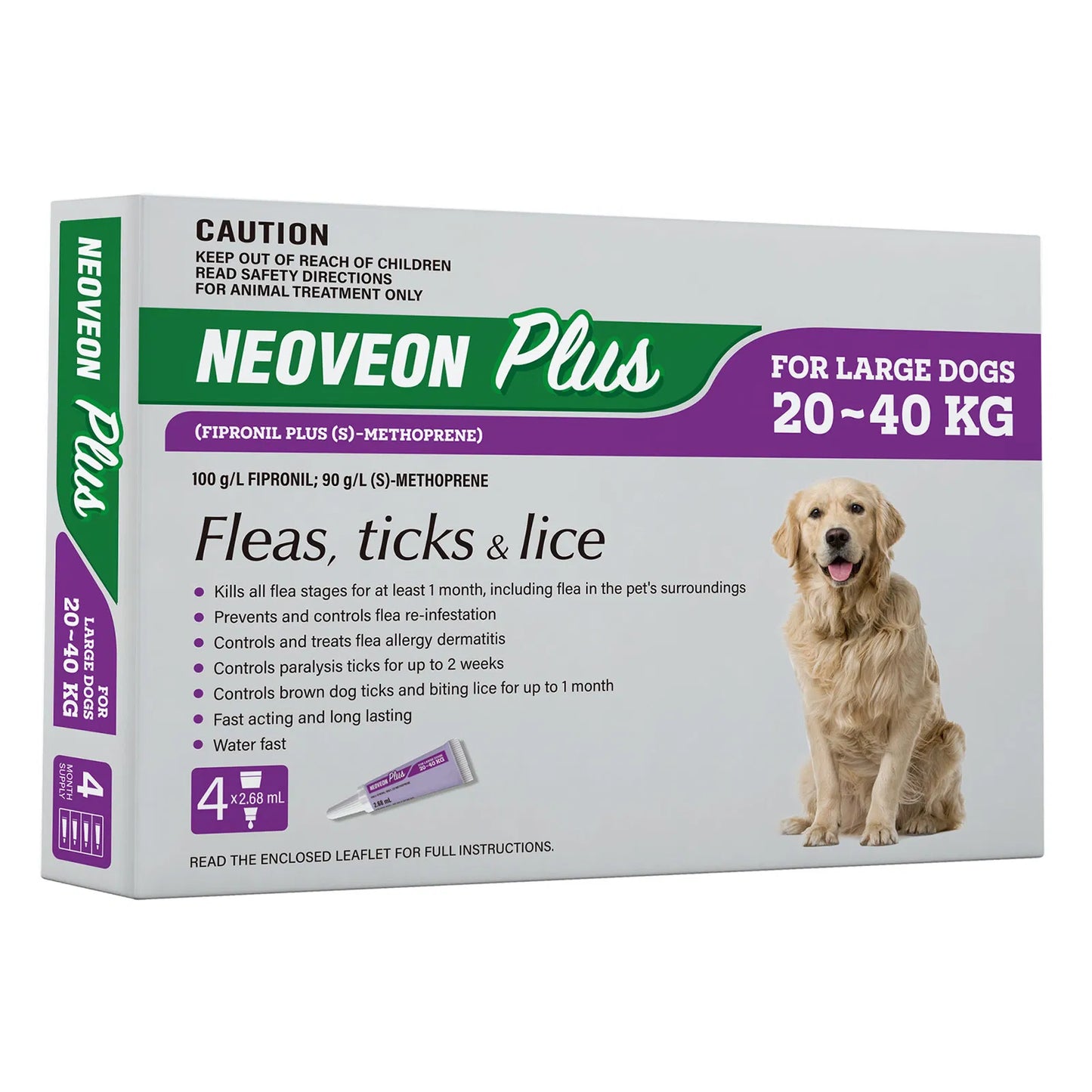 Neoveon Plus Dog Flea and Tick 4pk
