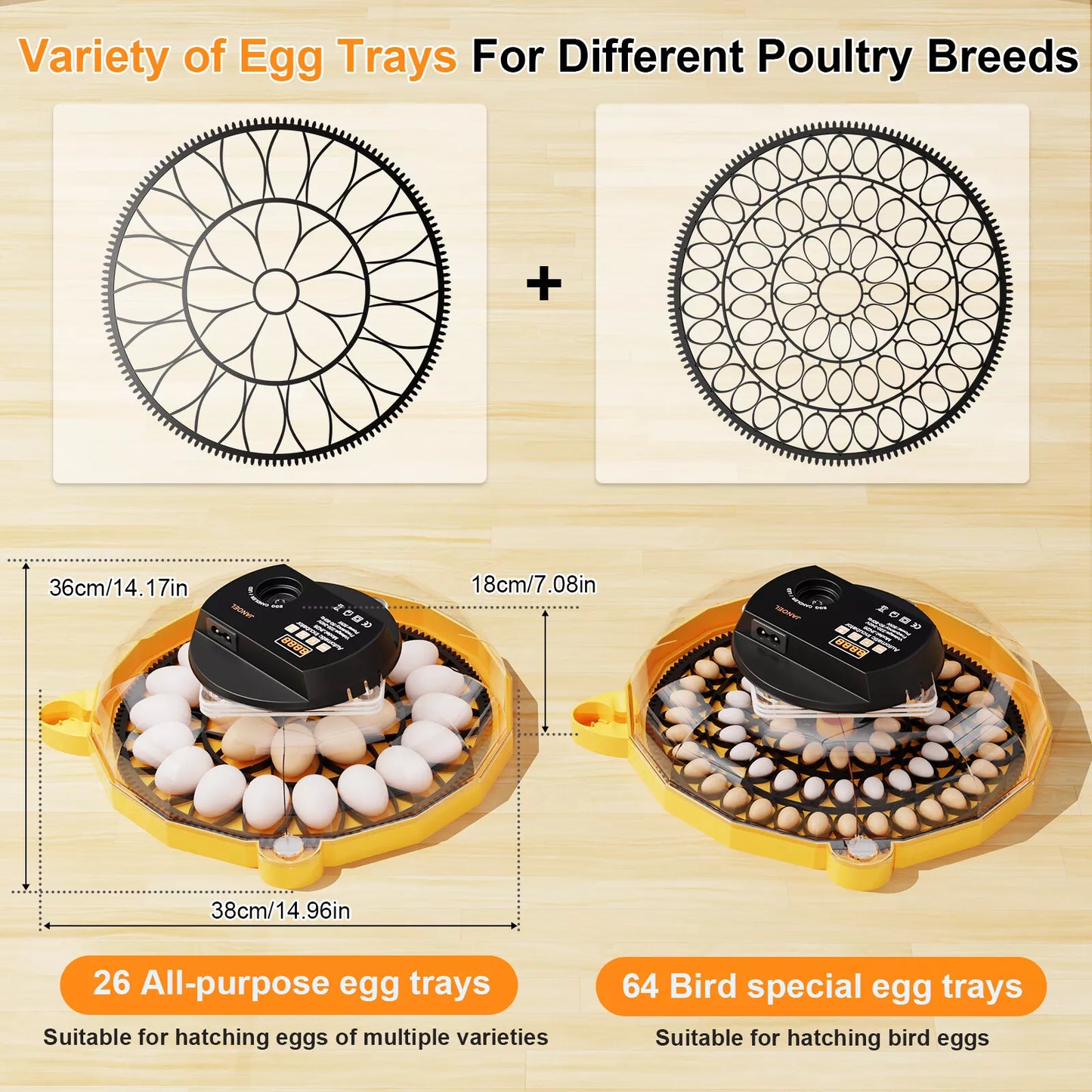 Incubator JANOEL 26 up to 60 Egg Capacity
