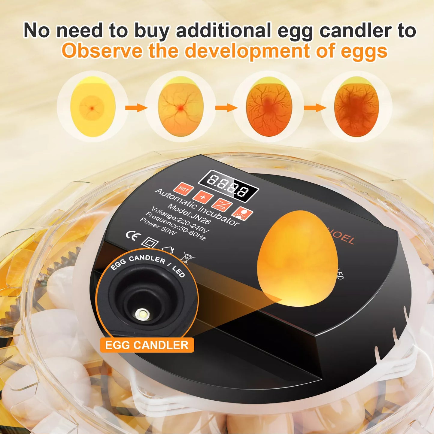 Incubator JANOEL 26 up to 60 Egg Capacity