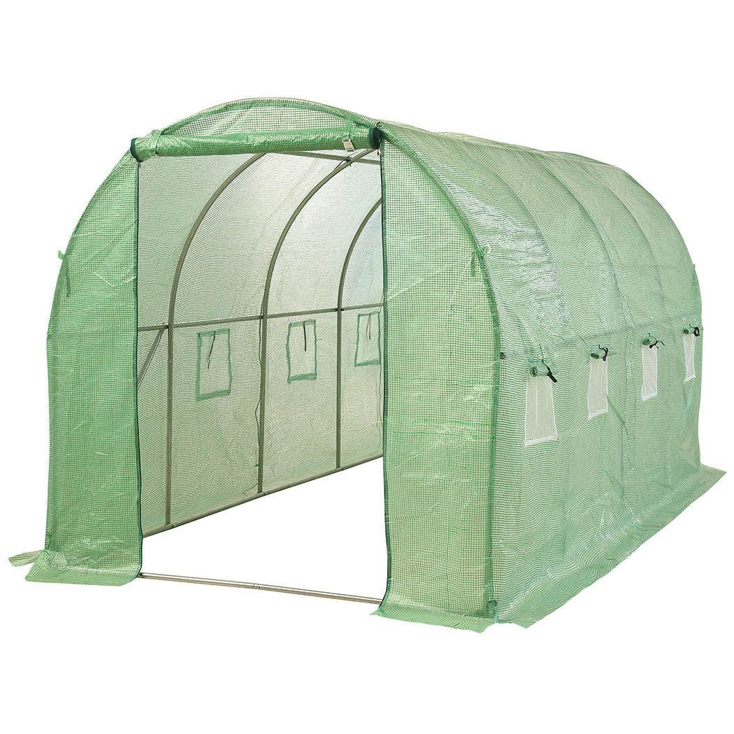 Greenhouse Plastic Film Shed Walk in Outdoor Garden Green House Tunnel Frame - Pet And Farm