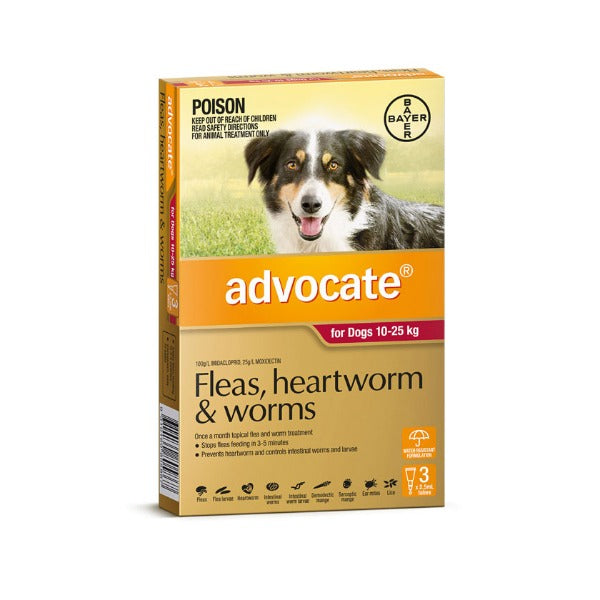 Advocate Red Spot-On for Large Dogs 10-25kg 3 Pack - Pet And Farm