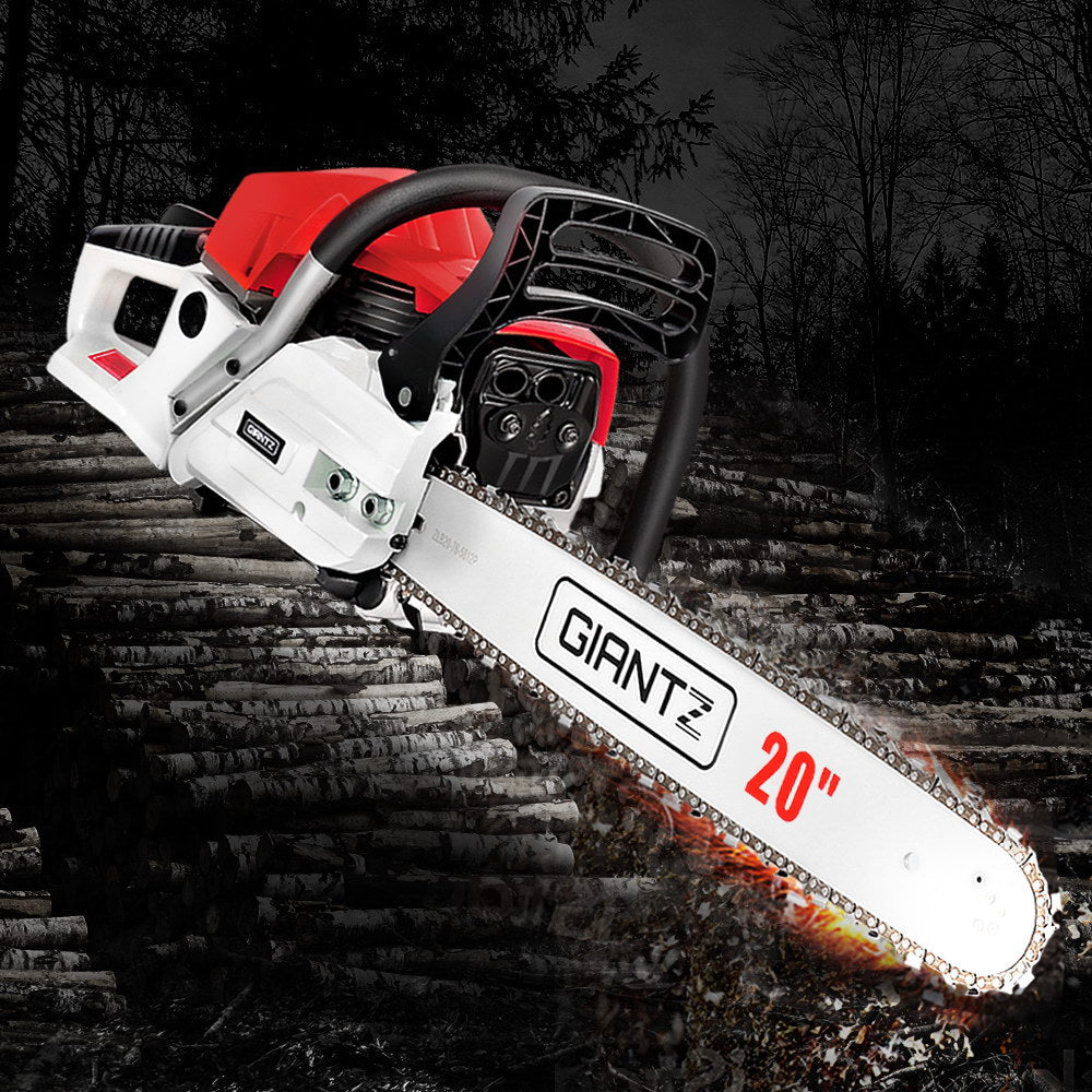 Giantz 62CC Commercial Petrol Chainsaw - Red & White - Pet And Farm
