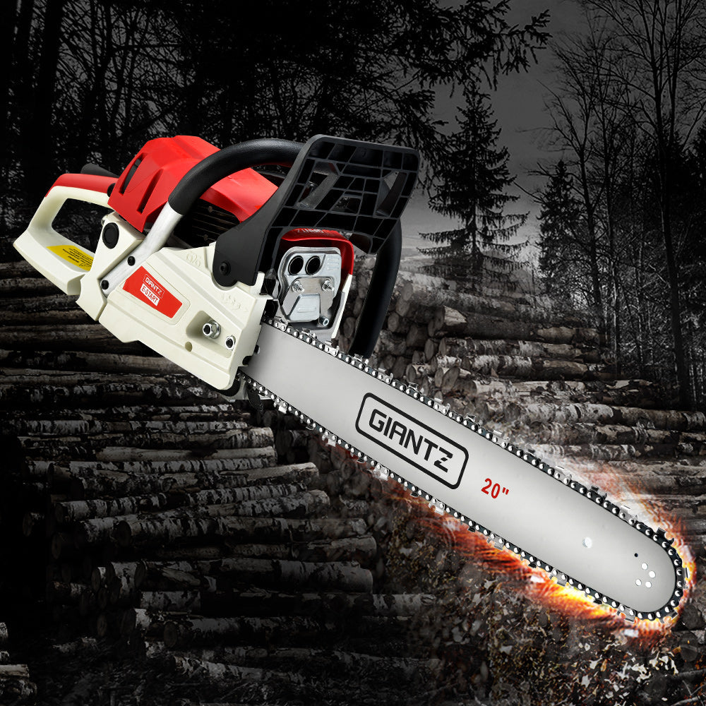 Giantz 62CC Chainsaw Commercial Petrol 20" Bar E-Start 20 Bar Pruning Chain Saw - Pet And Farm