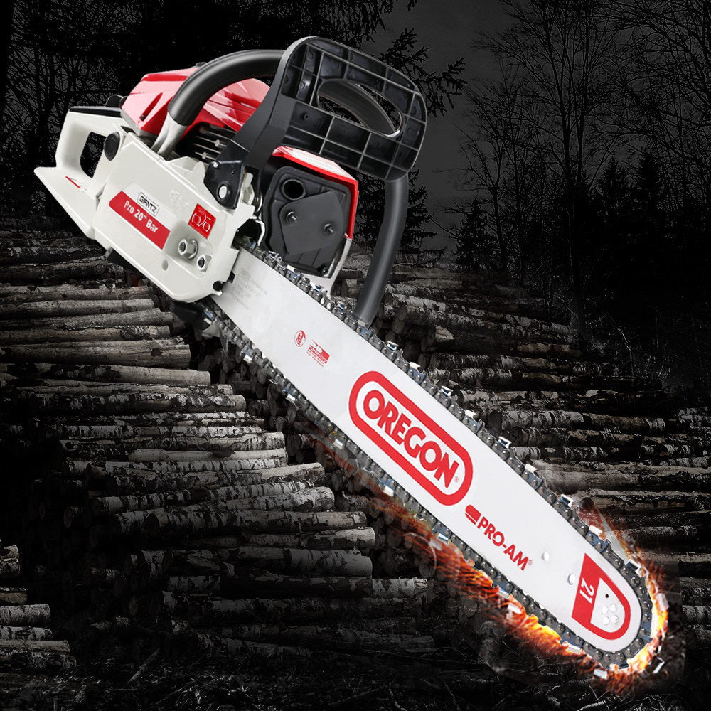 GIANTZ 62cc Commercial Petrol Chainsaw 20 Oregon Bar E-Start Chains Saw Tree - Pet And Farm