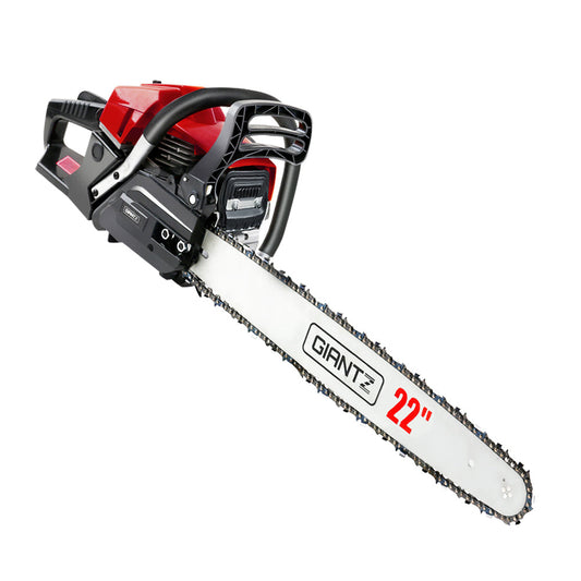 GIANTZ 58cc Commercial Petrol Chainsaw 22 Bar E-Start Chains Saw Tree Pruning - Pet And Farm