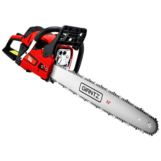 Giantz Chainsaw 58cc Petrol Commercial Pruning Chain Saw E-Start 22'' Bar Top - Pet And Farm
